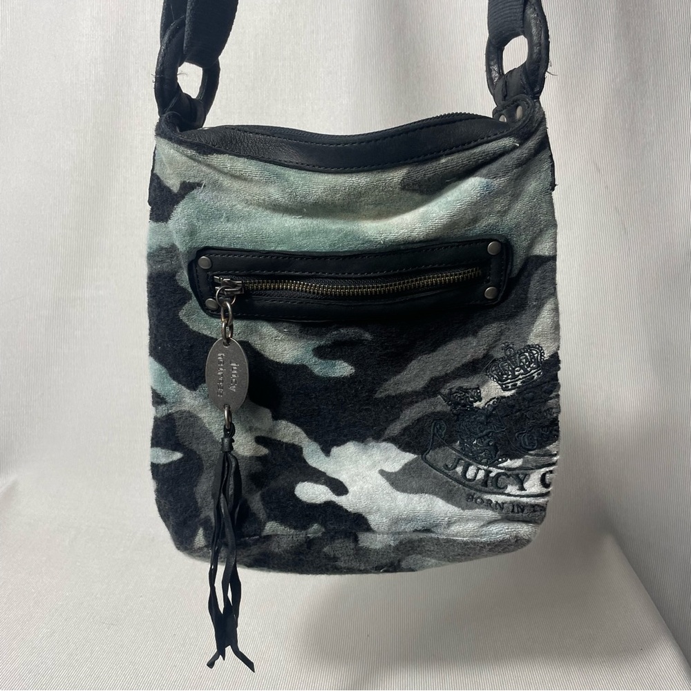 JUICY COUTURE Camo Crossbody Bag, Black and Grey
